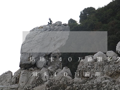 信用卡40万逾期多久被起诉(40岁了欠信用卡40万逾期)