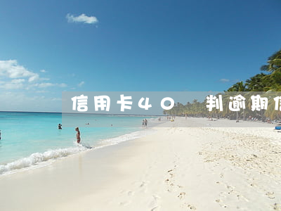 信用卡40萬判逾期 信用卡40萬判多少年