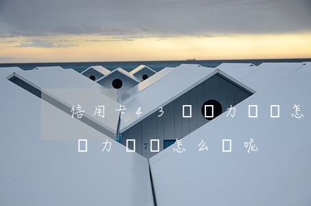 信用卡43萬無力償還怎么辦(信用卡43萬無力償還怎么辦呢)