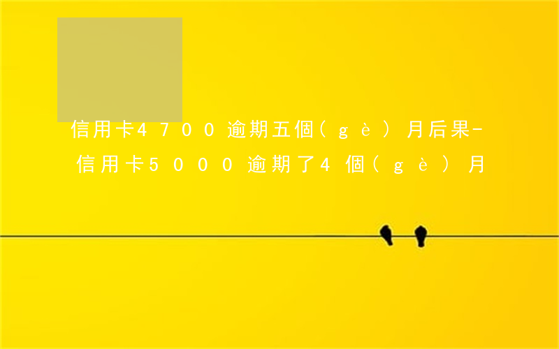 信用卡4700逾期五個(gè)月后果-信用卡5000逾期了4個(gè)月