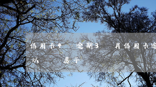 信用卡4萬逾期3個月（信用卡逾期四個月可以過戶房子嗎）