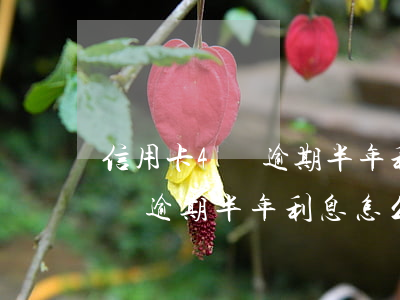 信用卡4萬逾期半年利息怎么算-信用卡4萬逾期半年利息怎么算的