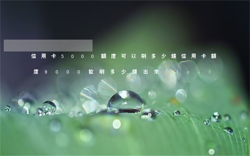 信用卡5000額度可以刷多少錢(信用卡額度9000能刷多少錢出來(lái))