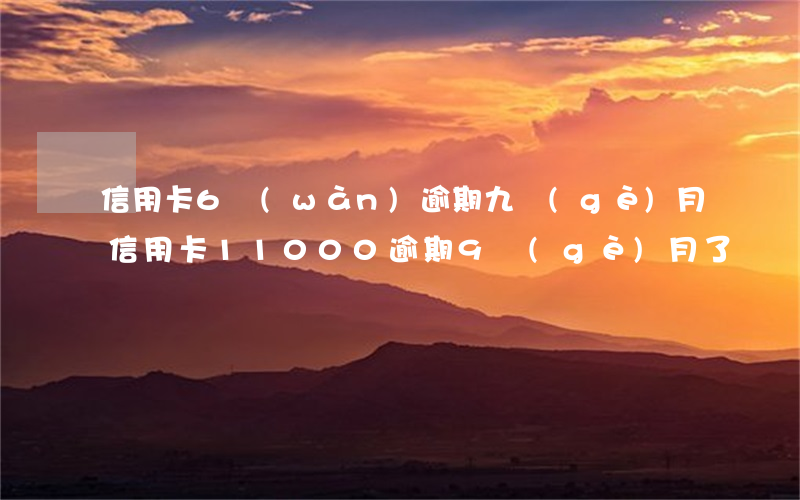 信用卡6萬(wàn)逾期九個(gè)月(信用卡11000逾期9個(gè)月了)