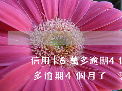 信用卡6萬多逾期4個月了沒事 信用卡6萬多逾期4個月了沒事