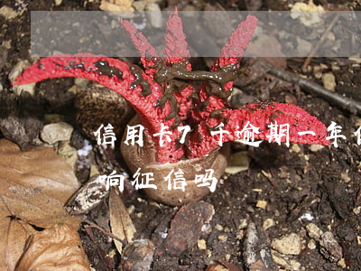 信用卡7千逾期一年（信用卡一次逾期7天影响征信吗）