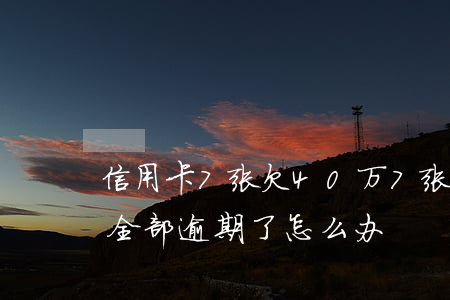信用卡7张欠40万(7张信用卡欠款十几万全部逾期了怎么办)