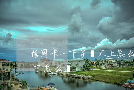 信用卡一下子還不上怎么辦(信用卡還不上款了怎么辦)