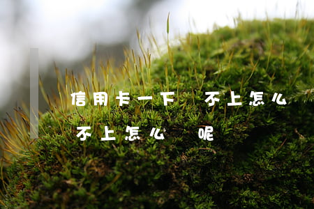 信用卡一下還不上怎么辦呢-信用卡一下還不上怎么辦呢