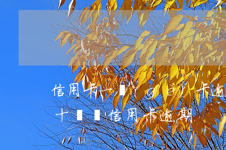 信用卡一個(gè)卡逾期十萬(wàn)(十幾張信用卡逾期)