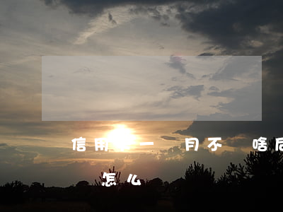 信用卡一個月不還啥后果(信用卡遲還一個月會怎么樣)