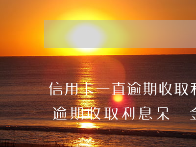 信用卡一直逾期收取利息呆滯金(信用卡一直逾期收取利息呆滯金合法嗎)