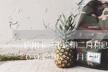 信用卡三千逾期二月利息多少錢(信用卡3000逾期一個月多少錢)