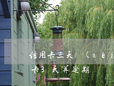 信用卡三天內(nèi)還清算逾期么(信用卡3天算逾期嗎)