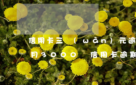 信用卡三萬(wàn)元逾期三個(gè)月(3000塊信用卡逾期三個(gè)月)