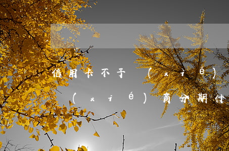 信用卡不予協(xié)商分期(信用卡不予協(xié)商分期什么意思)