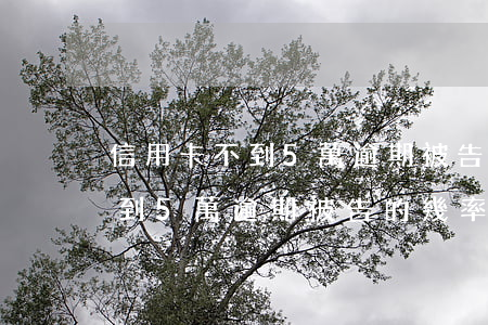 信用卡不到5萬逾期被告的幾率-信用卡不到5萬逾期被告的幾率大嗎