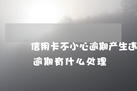 信用卡不小心逾期产生违约金(今年的信用卡逾期有什么处理)
