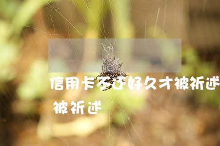 信用卡不还好久才被祈述(信用卡不还好久才被祈述)