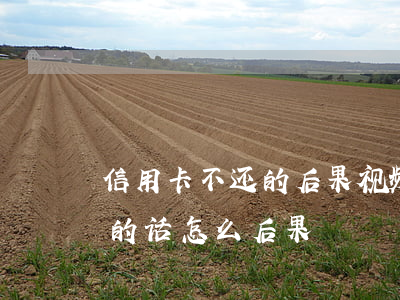 信用卡不还的后果视频(如果信用卡一直不还的话怎么后果)