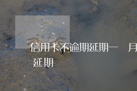 信用卡不逾期延期一個月(這個月信用卡可以延期嗎)