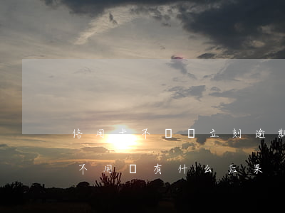 信用卡不還會立刻逾期嗎(信用卡逾期還完了不用會有什么后果)