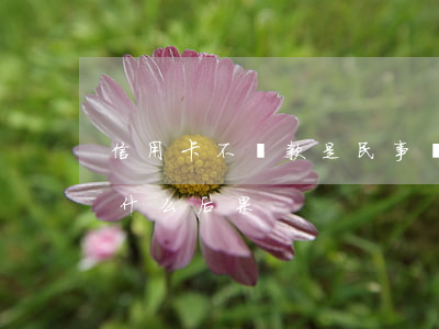 信用卡不還款是民事責任(信用卡還不了款有什么后果)