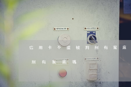 信用卡不還被判刑有案底嗎(信用卡不還被判刑有案底嗎)