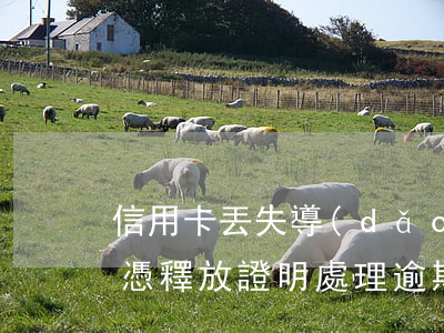 信用卡丟失導(dǎo)致逾期可以開證明(憑釋放證明處理逾期信用卡)