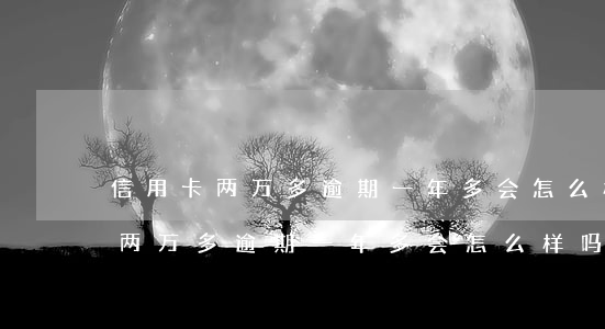 信用卡两万多逾期一年多会怎么样-信用卡两万多逾期一年多会怎么样吗