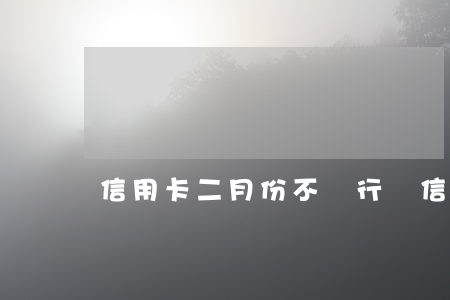 信用卡二月份不還行嗎(信用卡第二個月必須還嗎)