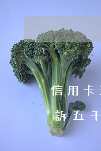 信用卡五千以下逾期多久會(huì)被起訴 五千的信用卡逾期一年