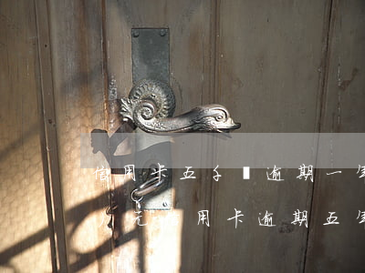 信用卡五千塊逾期一年怎么辦(一萬(wàn)元信用卡逾期五年)
