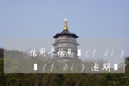 信用卡信息費(fèi)逾期影響征信嗎(年費(fèi)逾期會(huì)影響征信嗎)