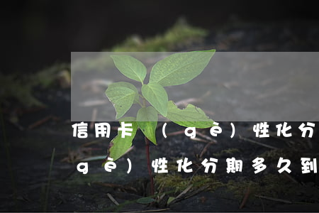 信用卡個(gè)性化分期多久(信用卡個(gè)性化分期多久到賬)