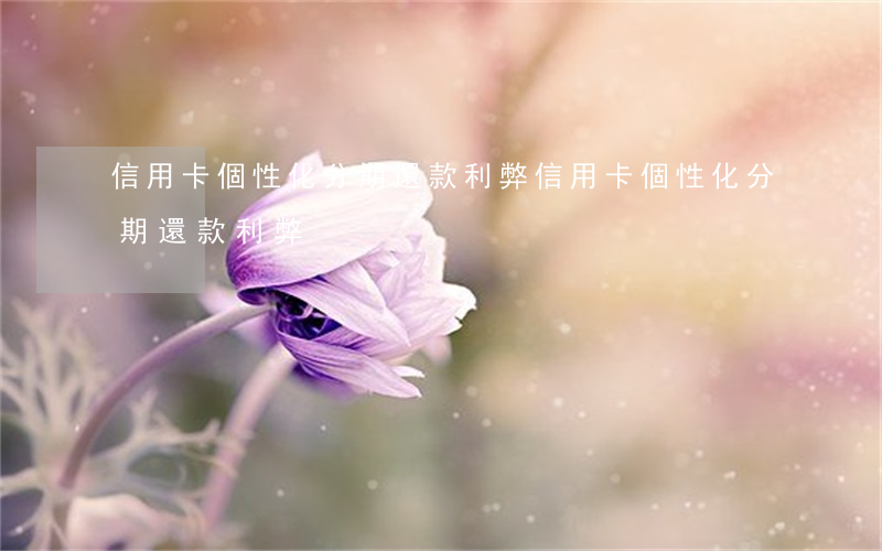 信用卡個性化分期還款利弊(信用卡個性化分期還款利弊)