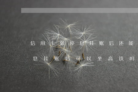 信用卡做停息挂账后还能坐飞机吗-信用停息挂账后可以坐高铁吗