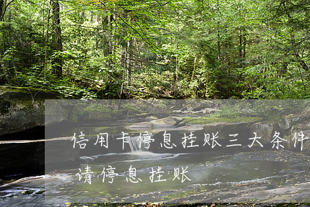 信用卡停息挂账三大条件(信用卡是否可以申请停息挂账)
