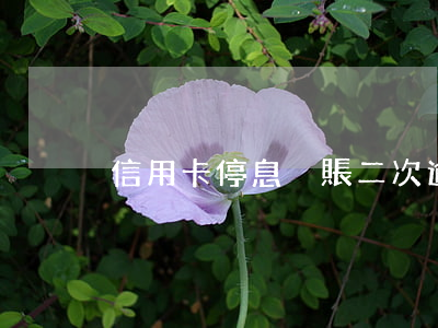 信用卡停息掛賬二次逾期