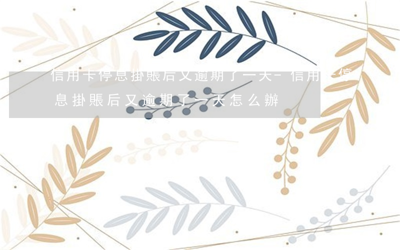 信用卡停息掛賬后又逾期了一天-信用卡停息掛賬后又逾期了一天怎么辦