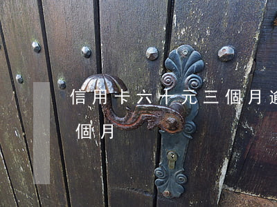 信用卡六十元三個月逾期(信用卡五千逾期三個月)