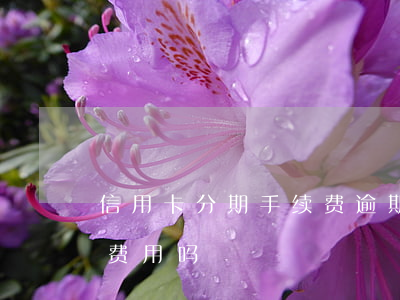 信用卡分期手续费逾期未还(分期后逾期产生费用吗)