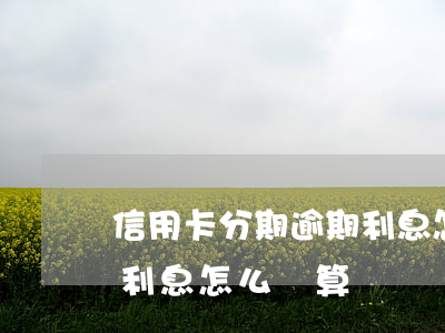 信用卡分期逾期利息怎么計算(分期還款逾期利息怎么計算)