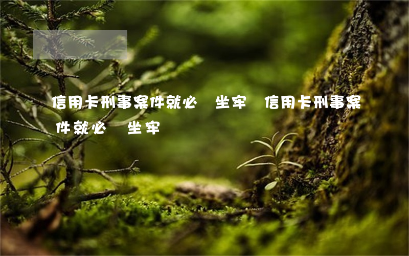 信用卡刑事案件就必須坐牢嗎(信用卡刑事案件就必須坐牢嗎)