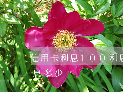 信用卡利息100利息(信用卡利息100利息多少錢)