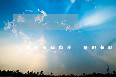 信用卡利息不漲(信用卡利息不漲了怎么回事)