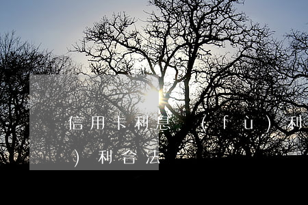 信用卡利息復(fù)利合法(利息復(fù)利合法嗎)