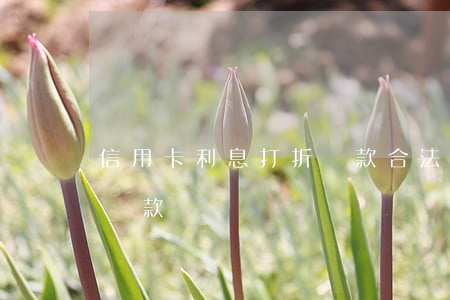 信用卡利息打折還款合法嗎（信用卡利息打折還款）