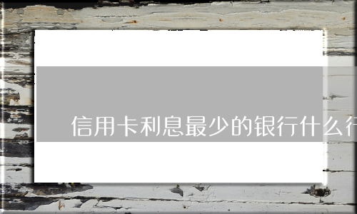 信用卡利息最少的银行(什么行信用卡利息低)