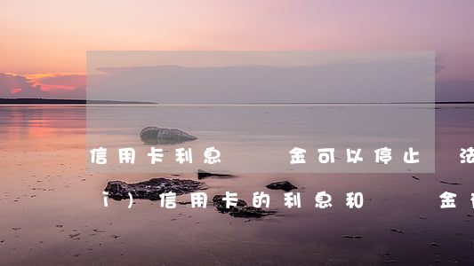信用卡利息滯納金可以停止嗎(法律對(duì)信用卡的利息和滯納金有規(guī)定嗎)